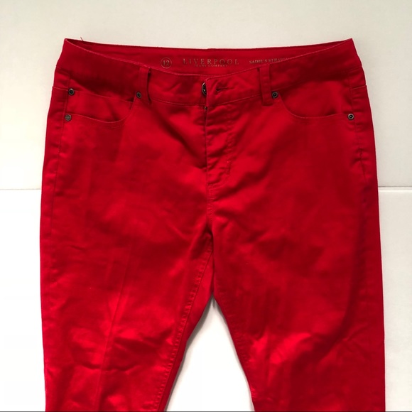 Liverpool Sadie Straight red jeans, size 12 - Picture 6 of 6